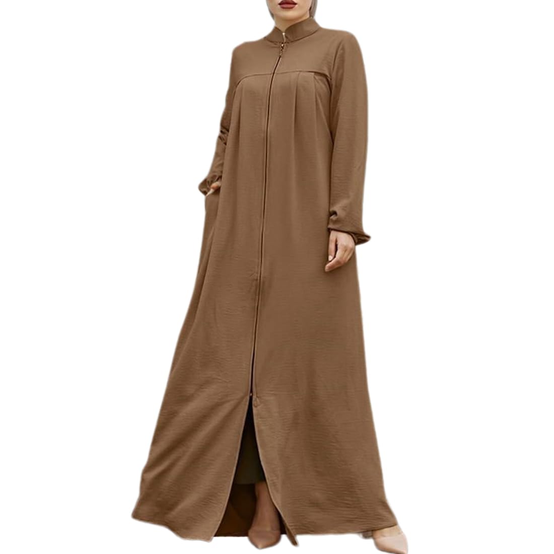 FYMNSIAbayas for Women Muslim Dress Prayer Clothes Zipper Maxi Long Robe Kaftan Dresses Islamic Dubai Loose Abaya Dress