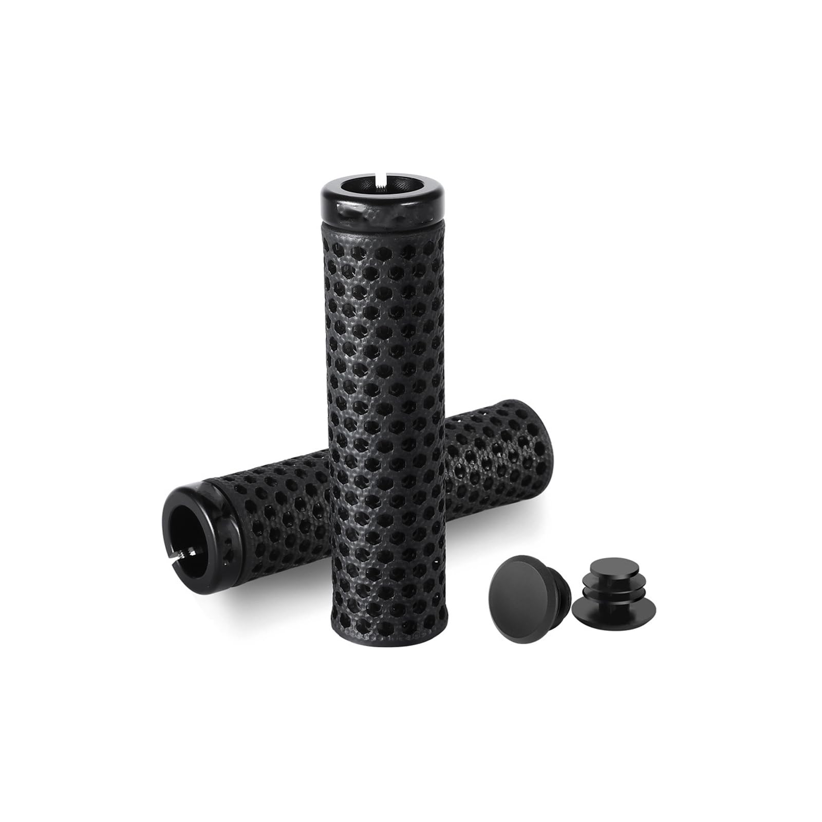 2Pcs Biciclette Manubrio End Grip Morbido Hollow Bici Manopole Copertura Antiscivolo Ciclismo Manicotti Biciclette End