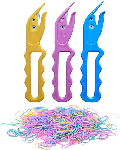Elastic Hair Tie Cutter for Kids,3 Pcs Hair Rubber Band Cutter Remover Tool for Hair Toddler Girls 50 Pcs Colorful Mini Clear Hair Ties Bands Elastics