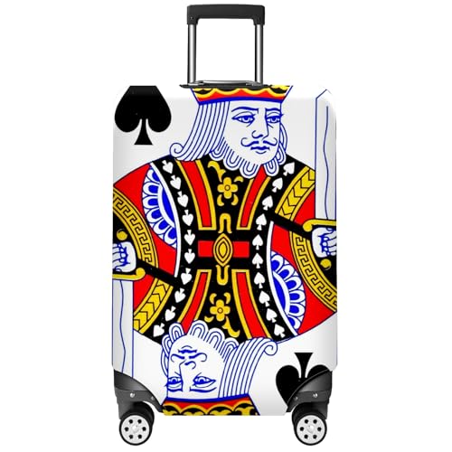 Travel Luggage Cover Suitcase Protector Scratch-Resistant Fit Not Included Suitcase Spades K Poker King S-19-21in