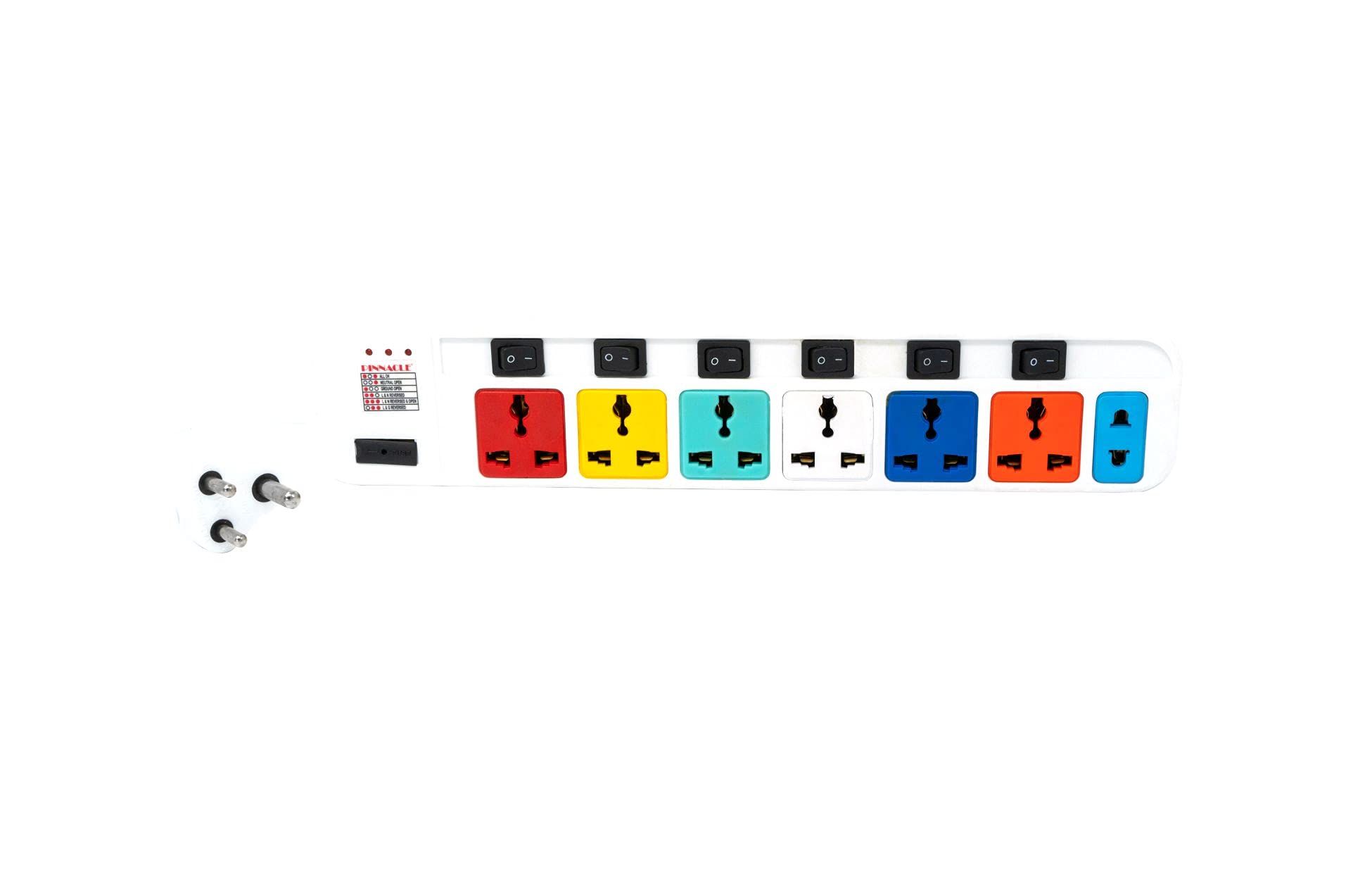 PINNACLE Made in India Spike Guard with Individual Switches Spike Guard with Surge Protector Spike Board with 1.5 / 3 / 5 m Cord Extension Boards with 4 Sockets Spike Buster for Home, Offices (1.5)