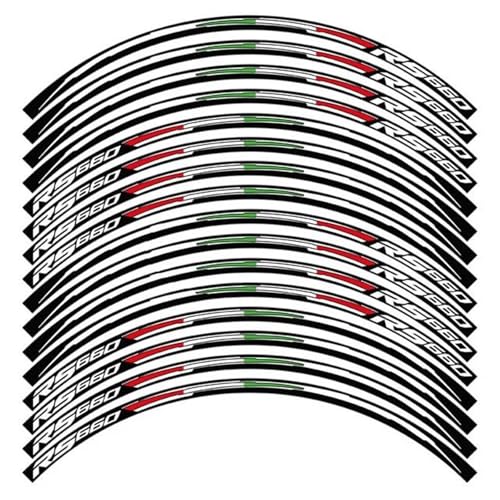 SNWDBH Reflektierender Radnabenaufkleber Für Motorräder, Moto-Reifen Für Aprilia RS 660 Rs660 RS660, Felgenaufkleber, Passender Felgenstreifen Felgenaufkleber vorne und hinten(Farbe 2)