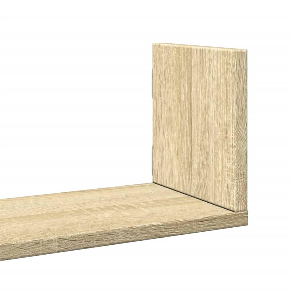 vidaXL Estantes Pared 3 uds Madera ingeniería Roble Sonoma 80x18x18 cm, Estante Flotante, Estante Flotante de Pared, Estante de exhibición de Pared