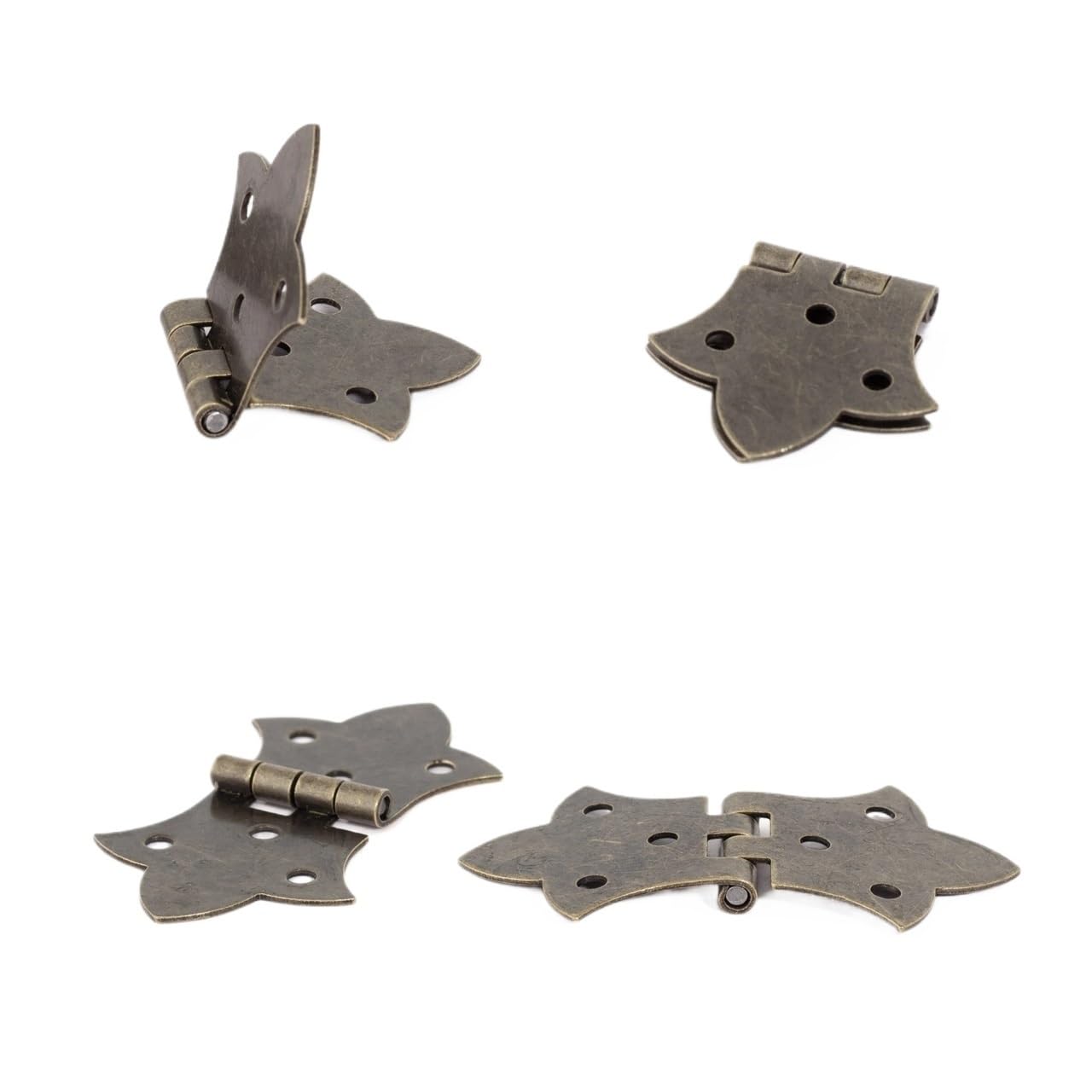 10PCS Vintage Metal 270 Degree Decorative Hinges Antique Jewelry Box Flip Small Iron Hinge for Wooden Boxes and Furinture for Box