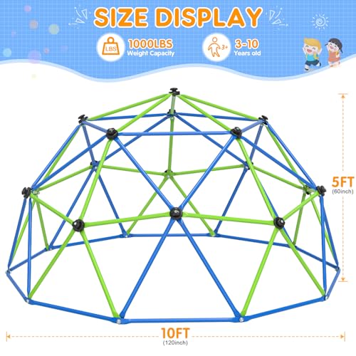 Image of Climbing Dome Jungle Gym 10ft Outdoor Playset Kids Playground Equipment