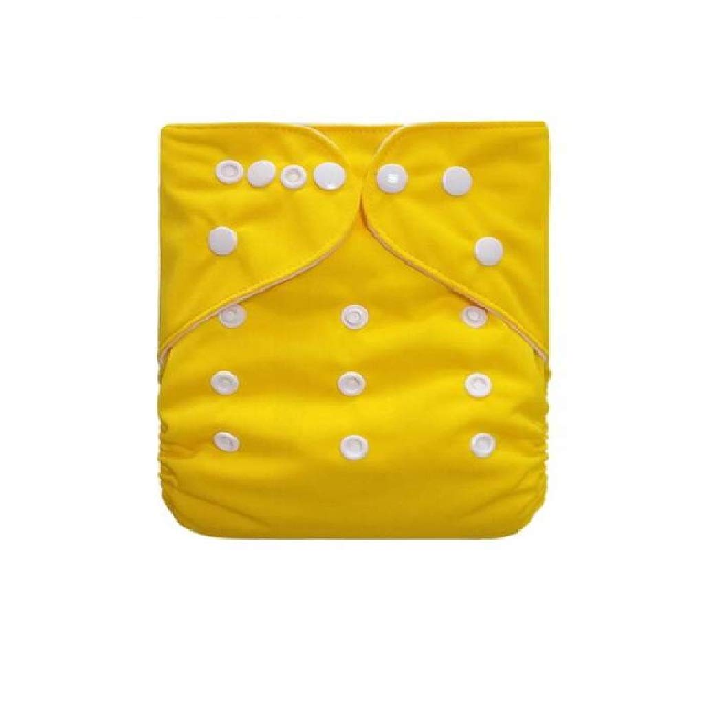 CHOTE USTAD Baby Pocket Cloth Diapers for Babies Reusable Washable One Size Adjustable Reusable Diaper Nappies/Diaper Pants/Nappy/Diaper/Langot (1 Pack, Yellow) (Age 0-2 Years) (No Inserts Included)
