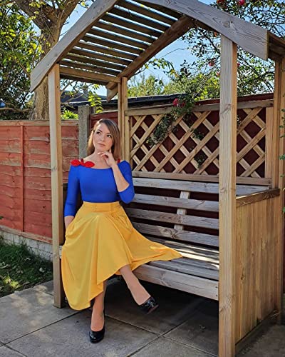 Image of Belle Poque Women's Midi Pleated A-Line Skirts Pockets