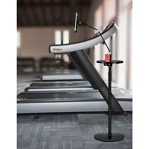 Magichold Adjustable Metal Tablet Phone Stand Mount Holder Compatible With Ipad Pro, Ipad Air.ipad Mini,Iphone,Great For Office/Bed/Zoom/Netflix (Built In Cup/Phone Tray) (Black) #TOP3