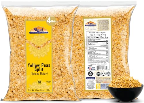 Image of Rani Yellow Peas Split, Dried (Vatana, Matar) 64oz (4lbs) 1.81kg Bulk ~ All Natural | Vegan | Gluten Friendly | Kosher | Product of USA