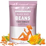 2LB Hard Wax Beads for Hair Removal, Wax beans with Calendula Formula for Sensitive Skin Waxing-Bio Glitter Added-Target Legs Brazilian Bikini Armpit Facial, Larger Bag Pearl Refill for Wax Warmer Kit