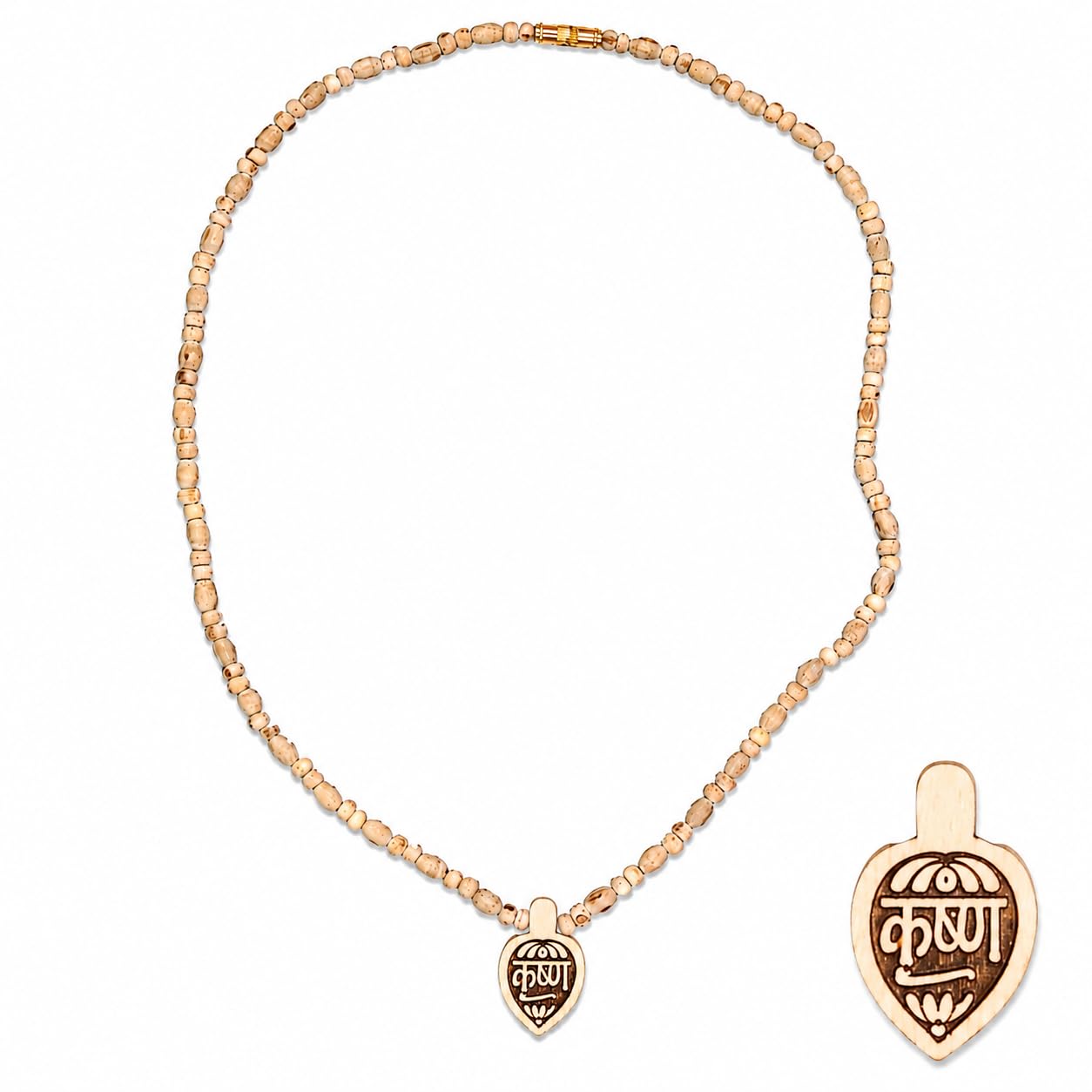 Mardangi Tulsi Beads Mala Single Round with Krishna Naam Pendant | Religious Necklace for Pooja, Meditation & Daily Wear-image-35