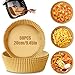 IDOTA Carta Forno Per Friggitrice Ad Aria 50 Pezzi, 20 cm Carta Per Friggitrice Ad Aria Rotonda Antiaderente Carta Pergamena Antiolio Impermeabile Per 6-8L Friggitrice Ad Aria, Vapore, Microonde