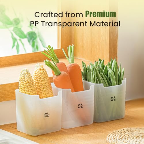Image of Fridge Side Door Storage Boxes Set of 6 | Transparent ABS Plastic Refrigerator Organizer Bins | Space Saving Multipurpose Freezer-Friendly Containers for Kitchen, Bathroom & Stationery