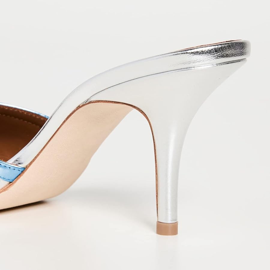 【COLOR iN ID】fur stileto mule Wild-One Diamante Detail Pointed Peep Toe Stiletto Heel Mule