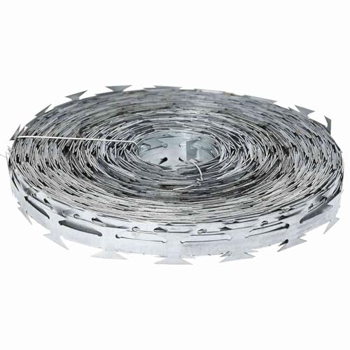 Alambre de púas Gecheer BTO-22, 328,1 pies (100 m), acero galvanizado para seguridad de cercas – Resistente a la intemperie y de alta resistencia para protección perimetral residencial, comercial e industrial miniatura 2