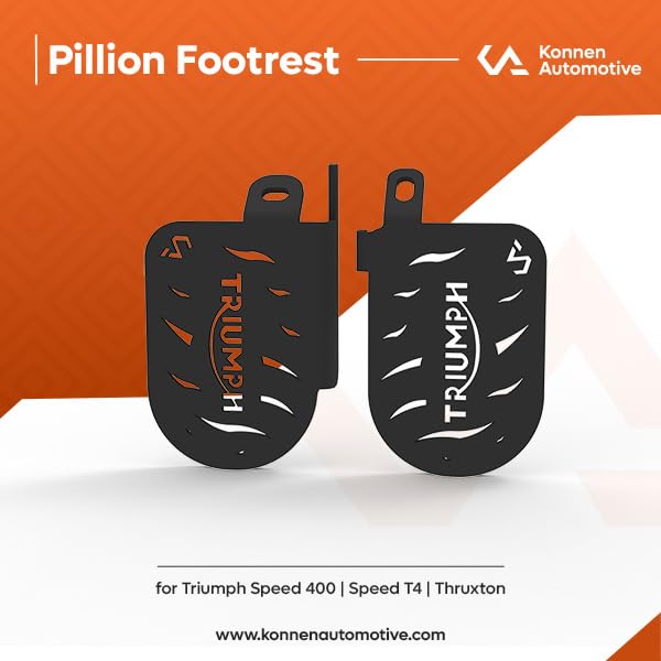 Image of Pillion Footrest Compatible With | Ladies Footrest Compatible with Triumph Speed 400 | Speed T4 (Pair|Set) (Black, Pack of 1)