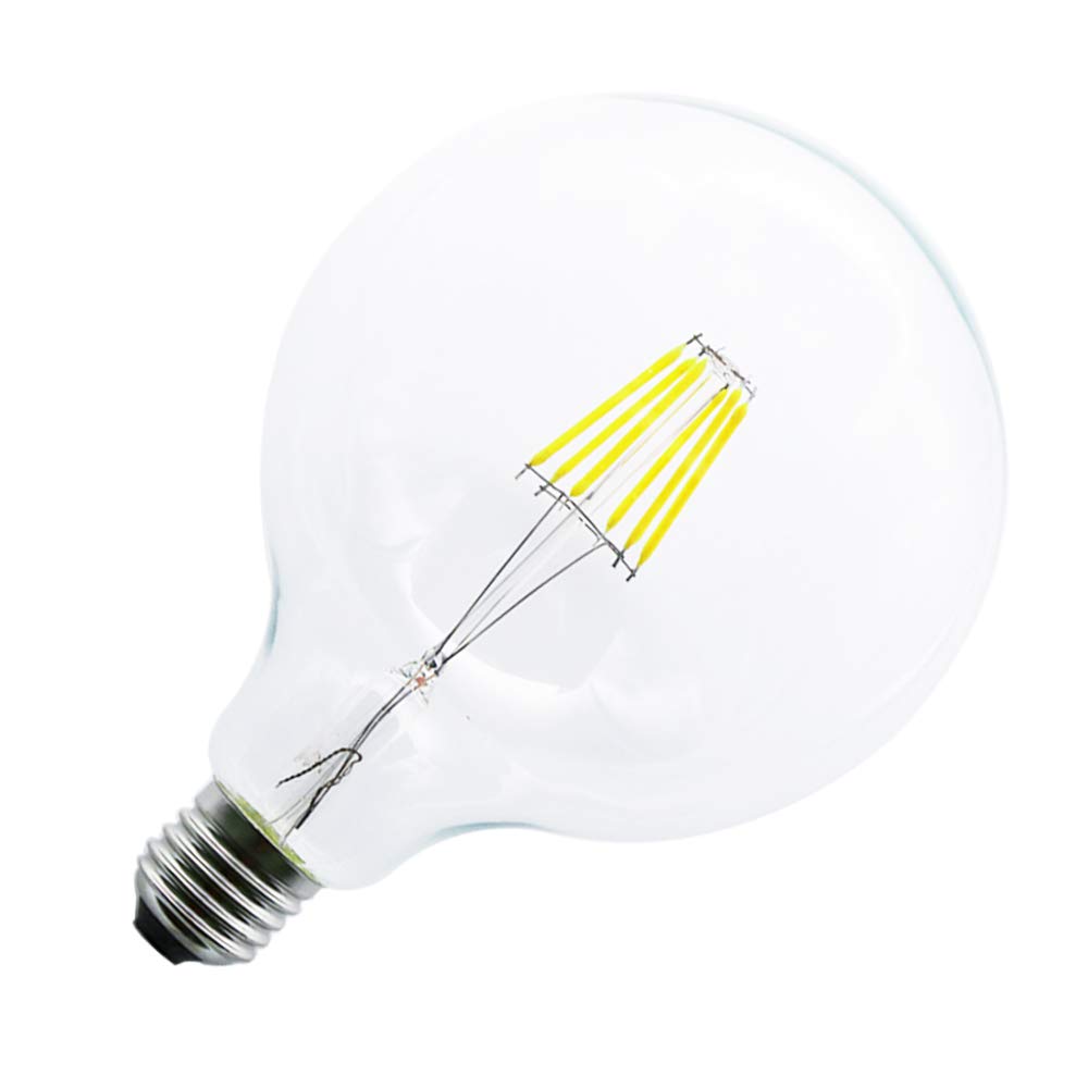 20 x G125 LED Edison Casquillo E27, intensidad regulable, 6 W, fresco Blanco 6000 K, 220 V, antigüedad filamento iluminación en Vintage Retro Look, sustituye a bombilla halógena de 45 W