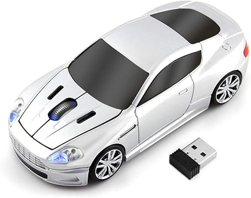 Inalámbrico Coche Deportivo Ratón Ordenador Portátil Ratones Ópticos Ratones USB 2.4GHz (Plata) disponible en Yaxa Colombia