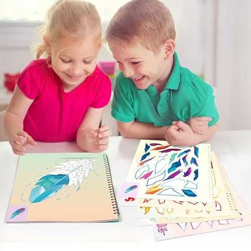 Image of 90shine 2PCS Sticker Books for Kids Ages 4-8 Multicolor Design Party Gift Create 22 Pictures