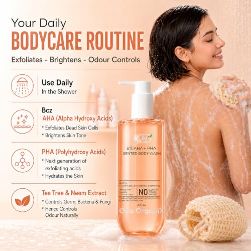 Image of 2% AHA + PHA Exfoliating Body Wash for Men & Women, 300 ml