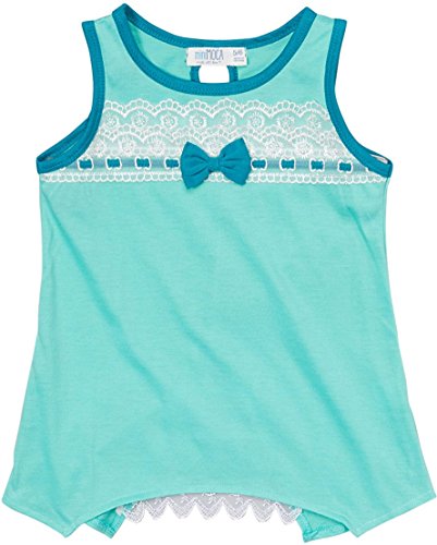 Image of ToBeInStyle Girl's Adorable Flower Print Tank Top w /Back Lace Design