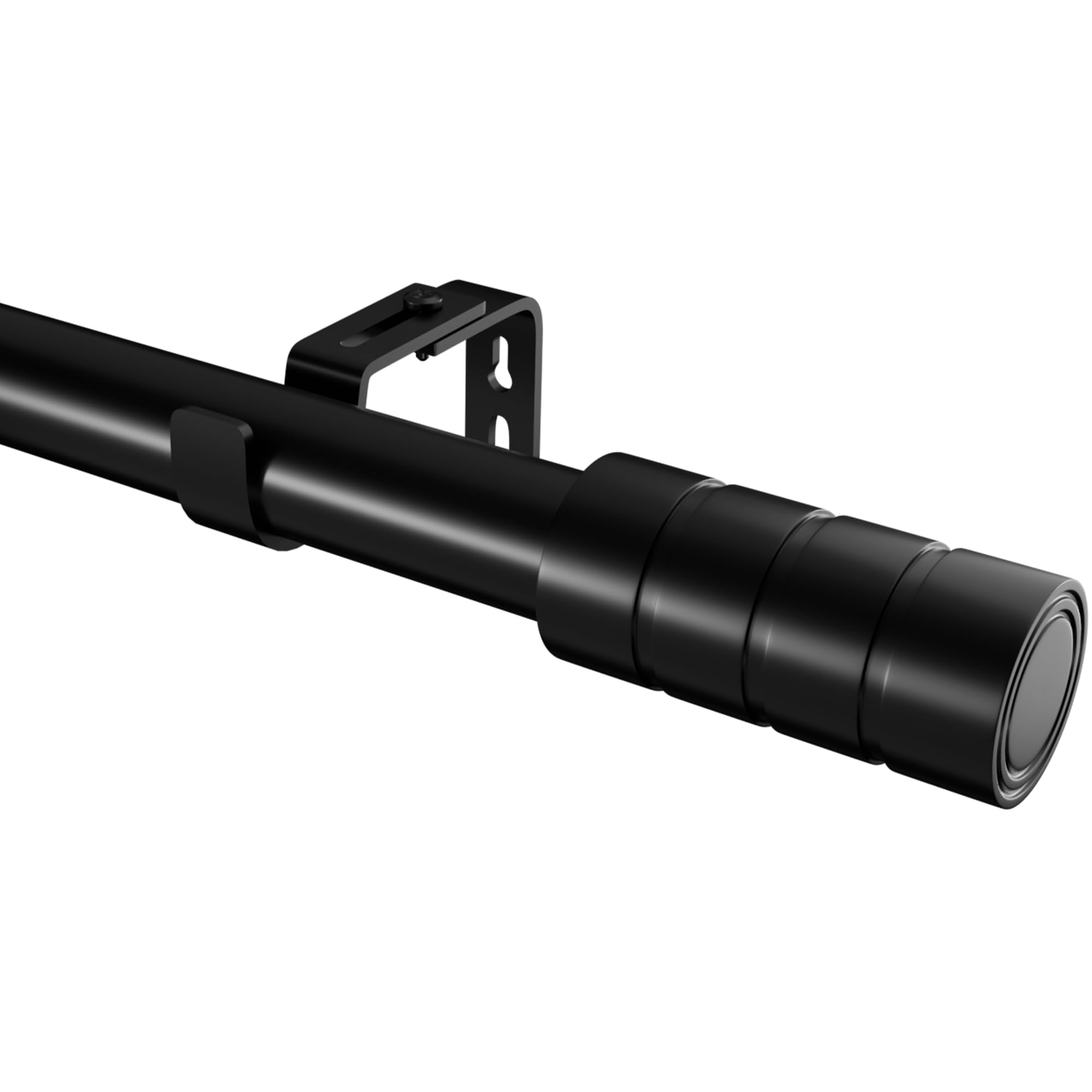 Venwemong Curtain Pole, Black Curtain Rail, 3 m, Extendable Curtain Rod with End Pieces and Adjustable Brackets for Bedroom, Living Room (220-320 cm, Diameter 25 mm)