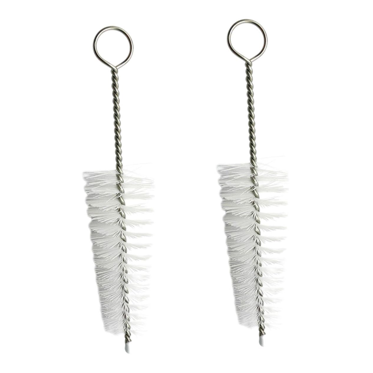 NOLITOY 2pcs Saxophone Cleaning Brush Nylon Stainless Steel Sax Mouthpiece Brush for Saxophone