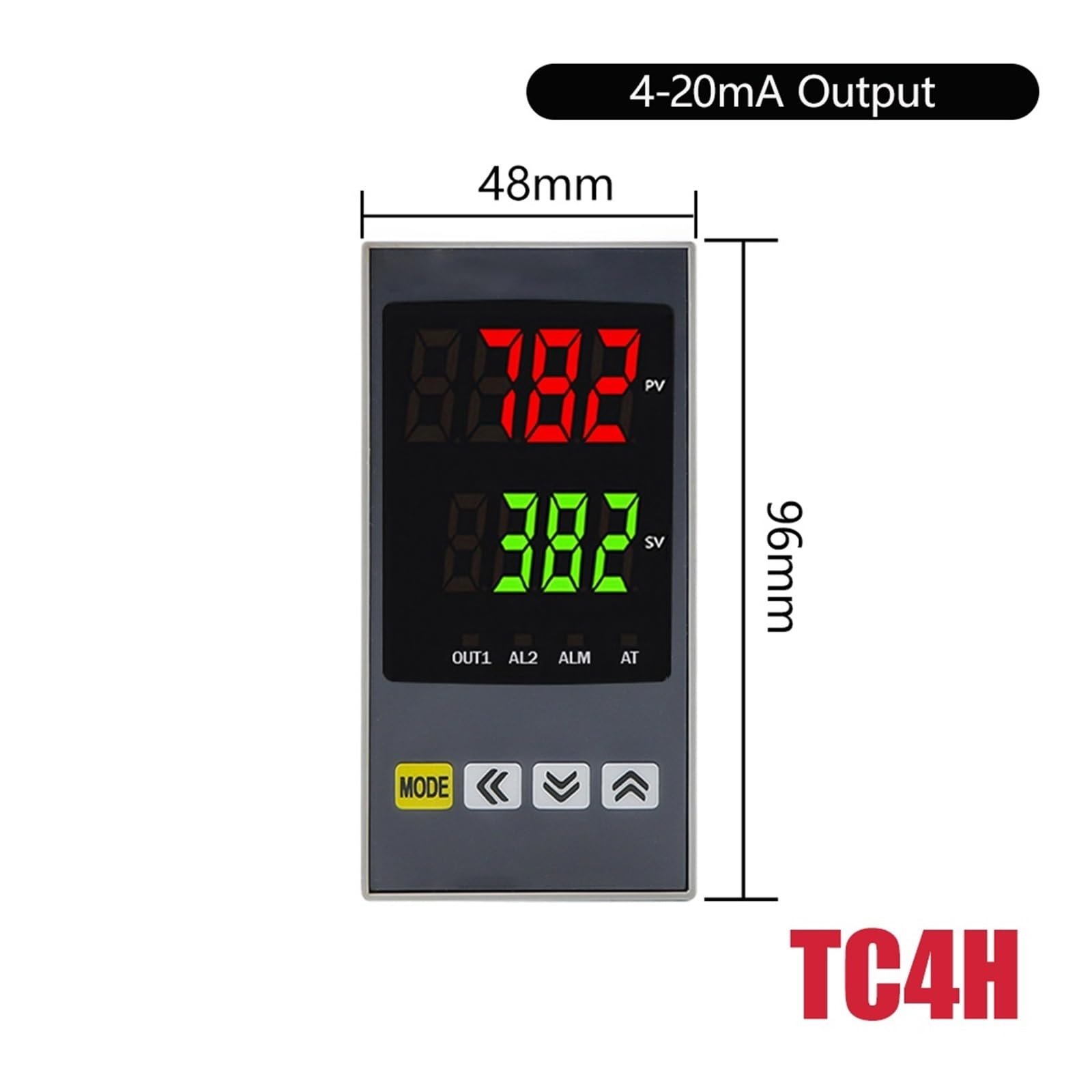 Régulateur de température de chauffage et de refroidissement d'entrée et de sortie PID numérique 110VAC 220V(TC4H 4-20mA Output)