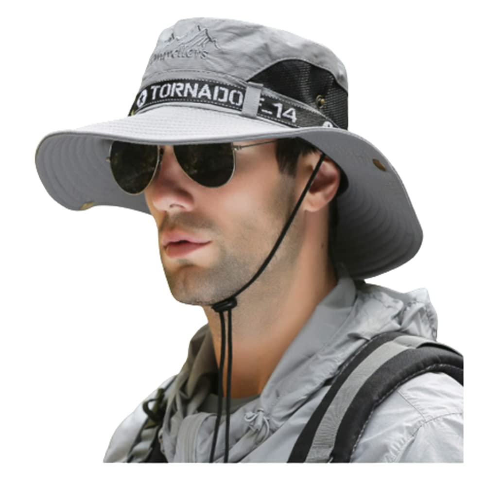 Zeki Bucket Hat for Boys & Girl's Stylish Summer Cowboy Hats Stylish Fishing Hat UV Protection Safari & Camping Bucket Hats for Outdoor (Grey)