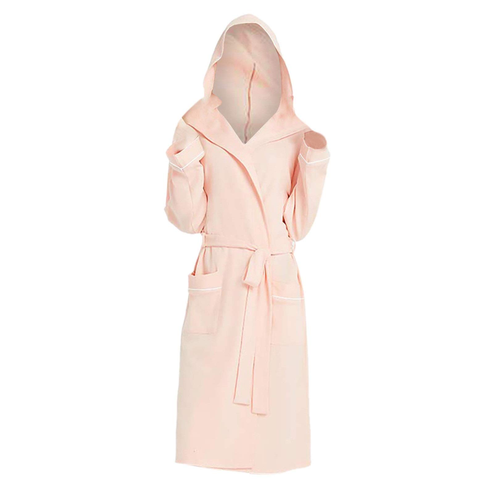 Generico Accappatoio Lungo da Donna, Realizzato in Microfibra per Un Calore Ottimale, con Design Senza Cuciture E Apertura Frontale, Adatto alle Pelli Sensibili (Apricot Pink M)