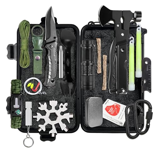 Juego de supervivencia de 19 piezas, equipo de supervivencia, equipo de emergencia, kit de supervivencia, mochila de supervivencia con equipo, kit de supervivencia, kit de supervivencia militar Juego de supervivencia de 19 piezas, equipo de supervivencia, equipo de emergencia, kit de supervivencia, mochila de supervivencia con equipo, kit de supervivencia, kit de supervivencia militar