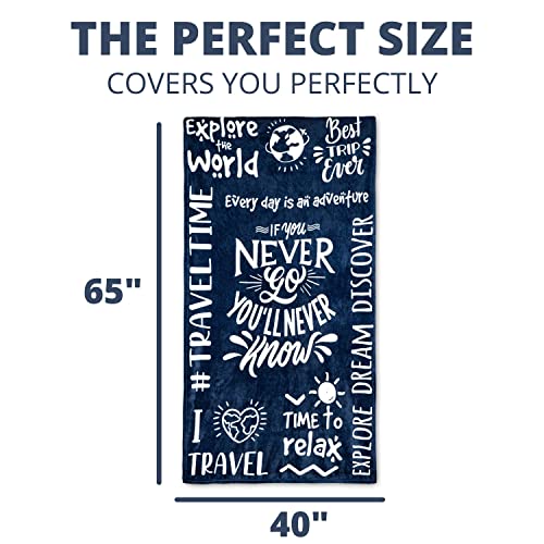 Easyfluffy Fleece Travel Blanket With Pillowcase Bag – Airplane Travel Essentials For Flying Fleece Blanket – Comfortable 2-In-1 Travel Pillow Blanket – Classy & Quirky Print, 50" X 60" #TOP4