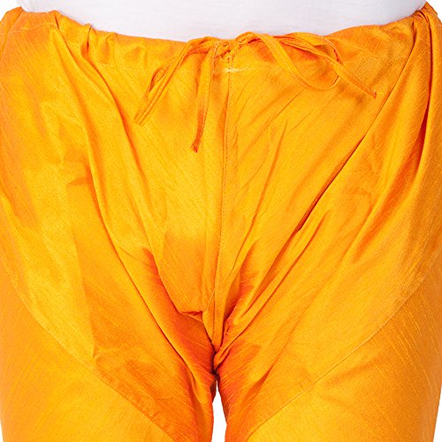 Image of VM Men's Orange Silk Blend Kurta Pyjama Set VMMKOR001nPOR 40