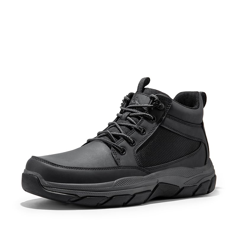 NORTIV 8 Men's Hiking Boots Lightweight Fashion Casual Chukka Ankle Boots Elevation,Size 10,Black,SNHB2411M