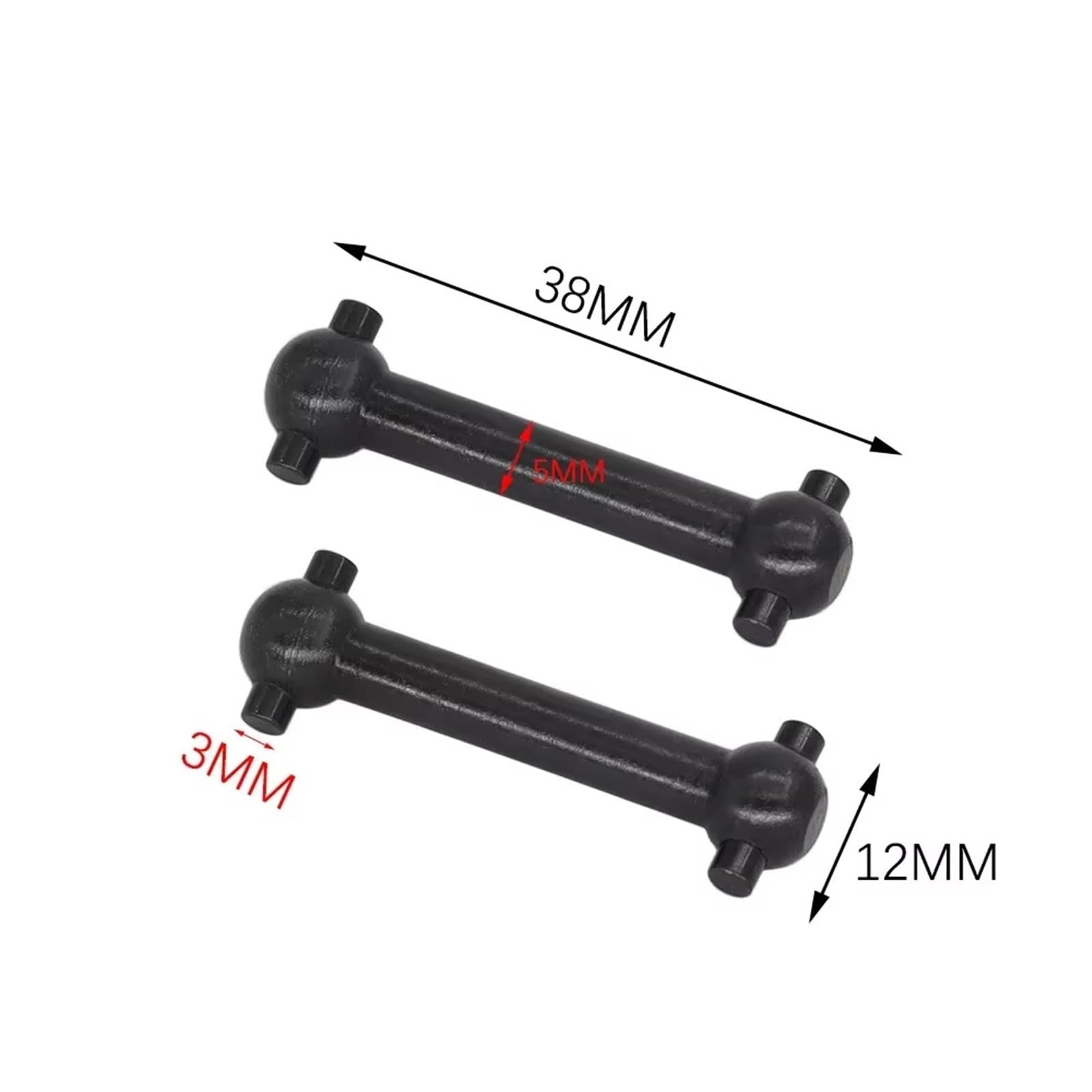 Accesorios coches RC per Tamiya per TT01 per TT02 1/10 RC Parti di AutomobiliHarden Steel Metal Drive Shaft Gearbox Joint Cup Differenziale Wheel Axle(1 Set)