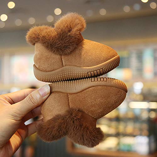 Dayiss Baby Girl's Warm Winter Fur Snow Boots Toddler Soft Sole Anti-Slip Infant Prewalker Shoes Winter Sneaker for Boys and Girls3