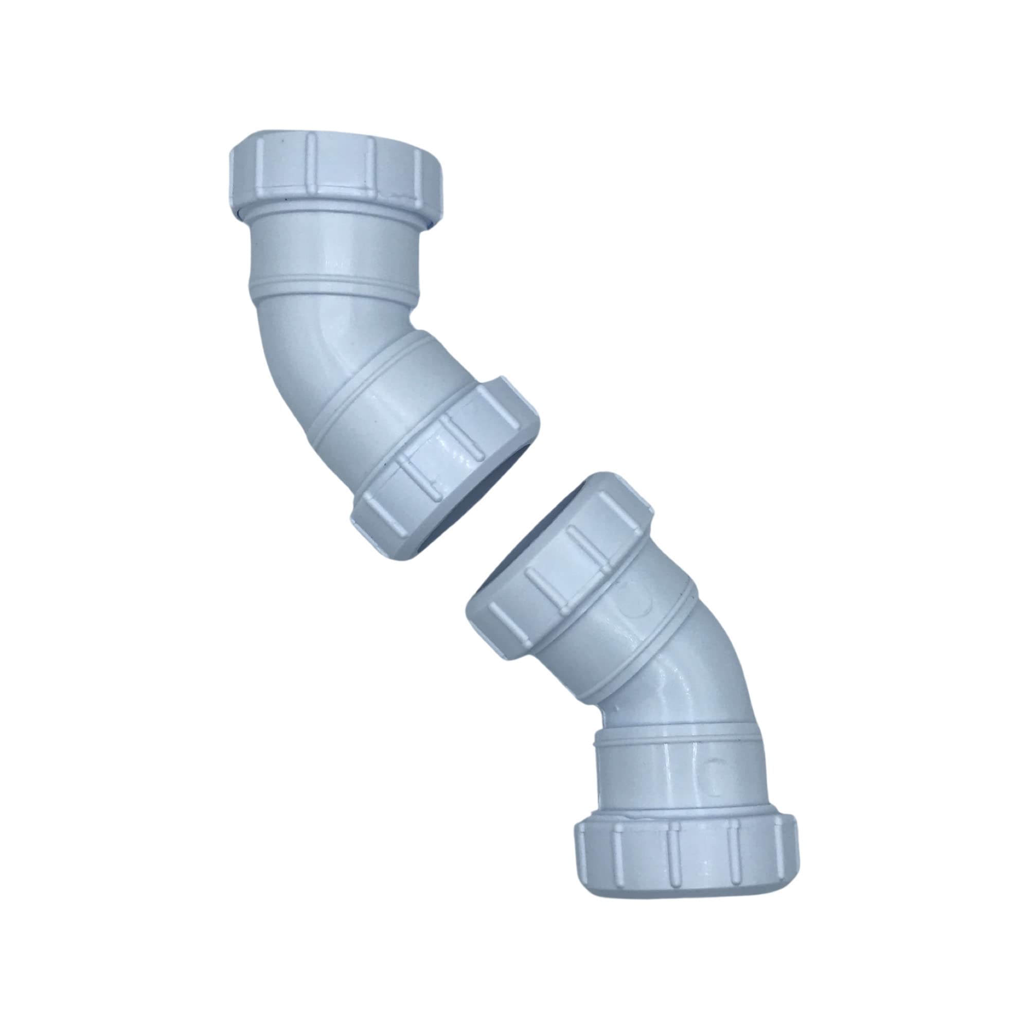 Msl White Compression 40Mm Waste Pipe 45 Degree Bend - Pack Of 2