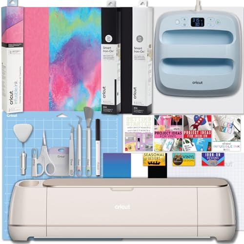 Image of Cricut Maker 4 and Easy Press 3 Machine Combo Bundle - Craft Cutting Machine with Heat Press Machine (9 in x 9 in) and Iron-on Materials for DIY T-Shirts, Tote Bags and Hoodies, Sublimation Projects