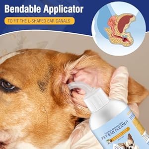 Ear cleaner for dogs and cats 4 oz  gentle and non irritating dogs ear infection treatment pet ear drops for itch relief soothe ear inflammation removes wax odor with 10 cotton swabs   cucciolini doodles
