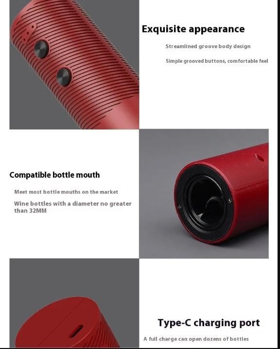 Portable Electric Corkscrew, Rechargeable Automatic Wine Bottle Opener
