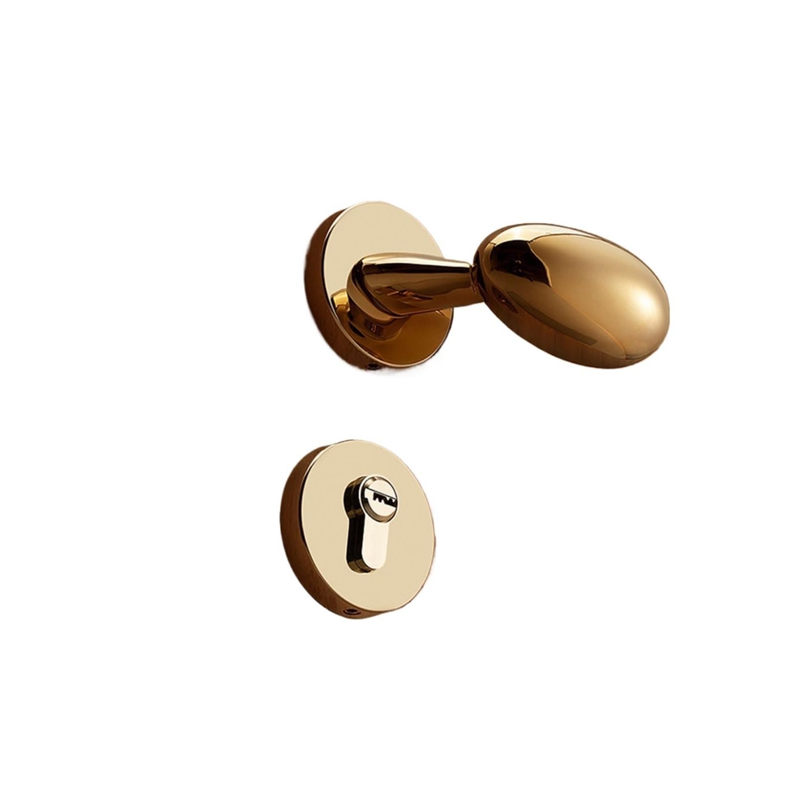 NYRXRYTCA American Door Lock Indoor Bedroom Door Lock Yellow Bronze Duck Goose Egg Handle Magnetic Silent Split Lock(Golden)
