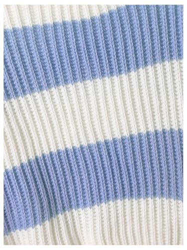 Girl's Striped Sweater Cute Sweaters Long Sleeve Drop Shoulder Pullover Knit Tops3