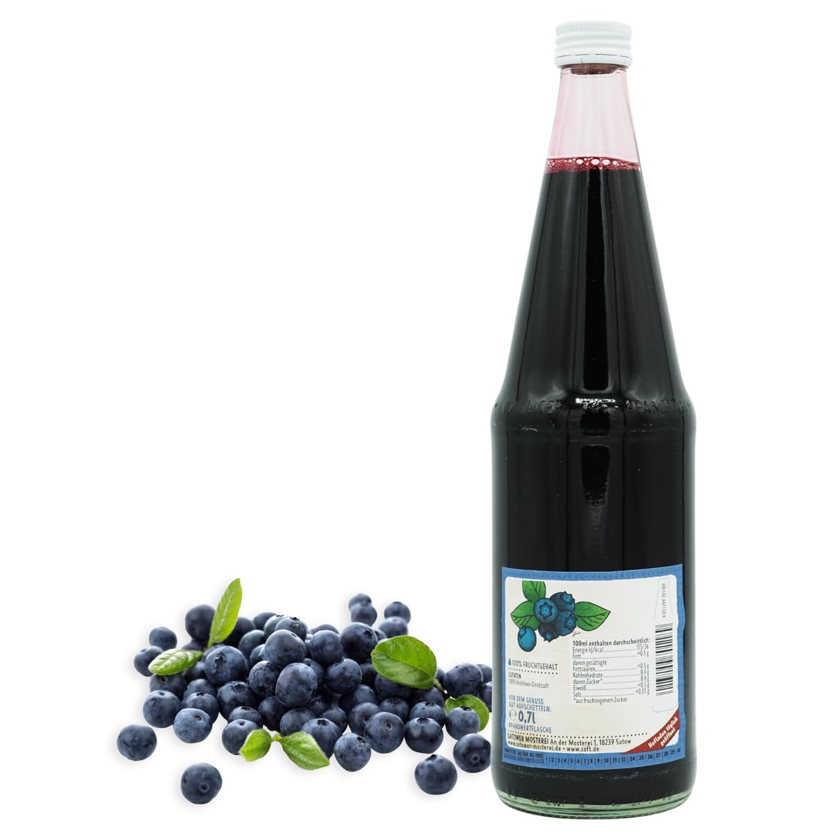 6 x 0,7l Waldheidelbeersaft/Blaubeersaft (Direktsaft) - Original Satower