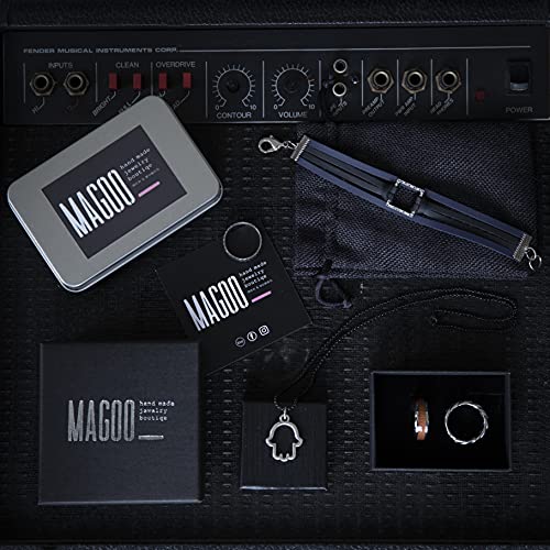 Men's Anchor Necklace, Genuine Black Leather Long Necklace, Handmade Silver Plated Pendant Boho Tribal Surfer Jewelry For Guys #TOP5