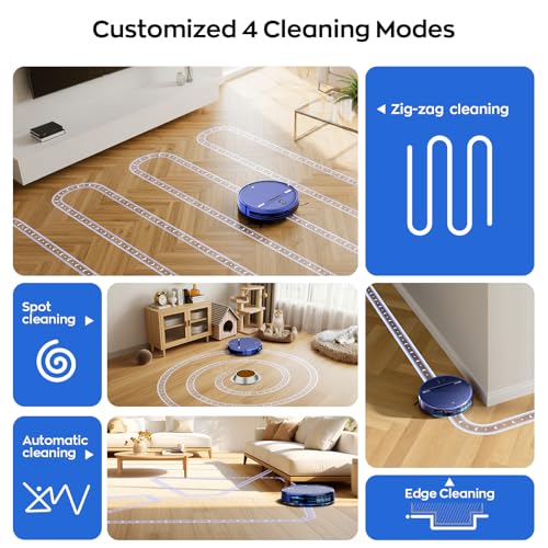 Image of MANVN Robot Vacuum and Mop Combo for Pet Hair, Robotic Vacuum for Hard Floors and Carpets, 2.87'' Ultra-Slim, with 3D Obstacle Avoidance, Wi-Fi /App /Voice Controlled, Self-Charging