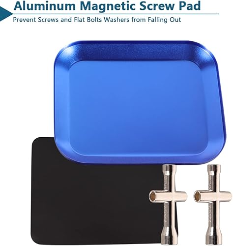 Miniatura 2 de Bandeja de tornillos de aleación con almohadilla magnética, paleta de disco de tornillos, bandeja de tornillo de aluminio para modelo RC y