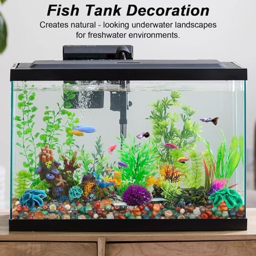 Image of Decorative Aquarium Rocks & Pebbles for Fish Tank, Plant, & Landscaping | Smooth Polished Pebbles for DIY Resin Art, Vase Fillers, Aquarium Gravel, and Potted Plants (Colorful, 5 Pounds)
