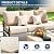 UDPATIO Patio Furniture Set,Metal Patio Furniture Sets,Beige Modern Outdoor Furniture,7 Piece Outdoor Patio Furniture with 5.75" Extra Thick Cushion for Backyard,Garden?Include Waterproof Covers?