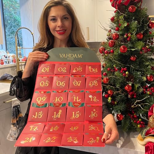 Image of Limited Edition - Advent Calendar 2026 Folding Gift Box | 24 Unique Loose Leaf Teas - Holiday Gift Pack | Christmas Advent Calendar 2026 for Adults, Advent Calendar 2026 Adult Women and Men | VAHDAM
