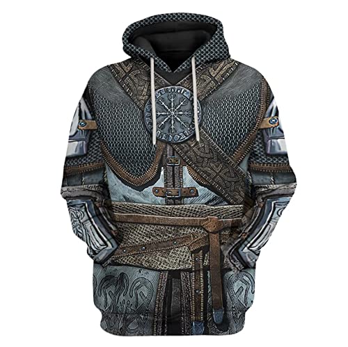 Image of Uyecos Historical Hoodie Revolutionary War Uniform Top | Historical Figure Print, Military Uniform Print, for Historical Reenactment, Halloween Cosplay